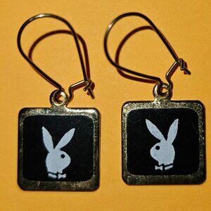Vintage Original Playboy Bunny Earrings Goldtone  SALE